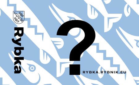 Awers karty Rybka, a na niej wielki czarny pytajnik