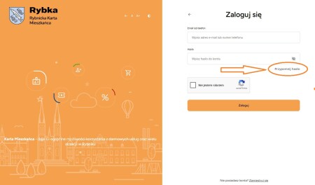 Zrzut strony logowania na stronie karty Rybka