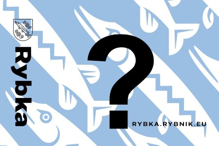 Awers karty Rybka, a na niej wielki czarny pytajnik