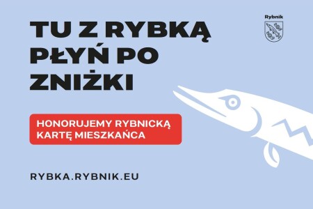 Wzór naklejki: tu honorujemy Kartę Rybka