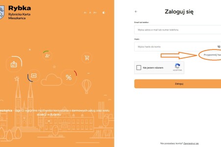 Zrzut strony logowania na stronie karty Rybka