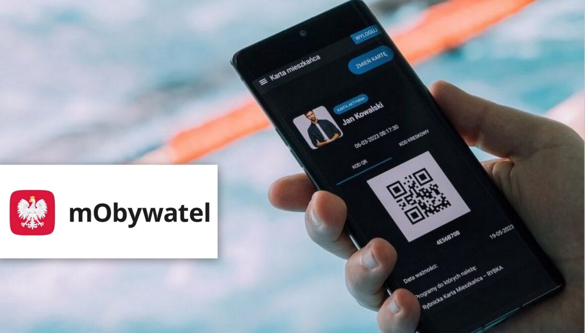 Aplikacja z&nbsp;kartą Rybka, obok logo mObywatel